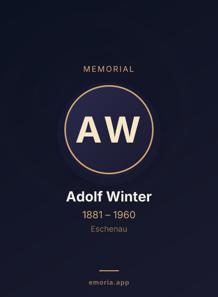 Memorial portrait of Adolf Winter