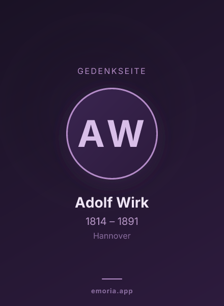 Gedenkportrait von Adolf Wirk