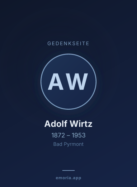 Gedenkportrait von Adolf Wirtz