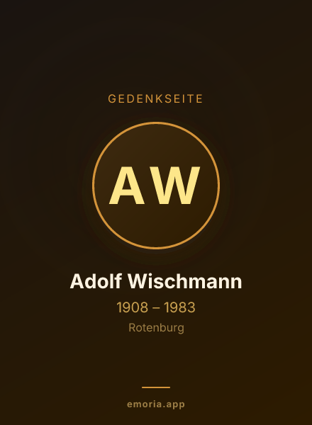 Gedenkportrait von Adolf Wischmann