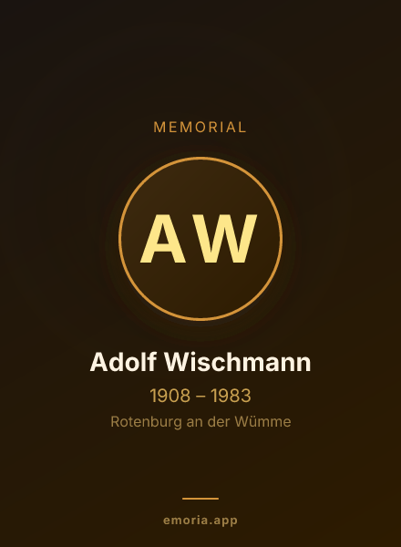 Memorial portrait of Adolf Wischmann