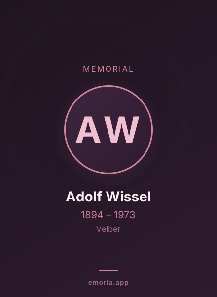 Memorial portrait of Adolf Wissel