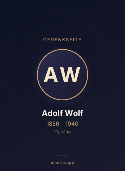 Gedenkportrait von Adolf Wolf