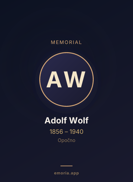 Memorial portrait of Adolf Wolf