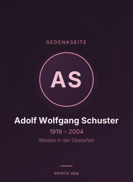 Gedenkportrait von Adolf Wolfgang Schuster