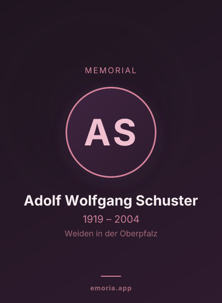 Memorial portrait of Adolf Wolfgang Schuster
