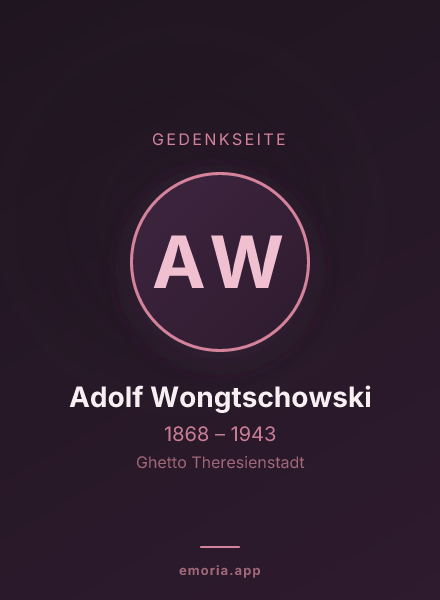 Gedenkportrait von Adolf Wongtschowski