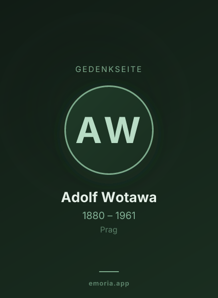 Gedenkportrait von Adolf Wotawa
