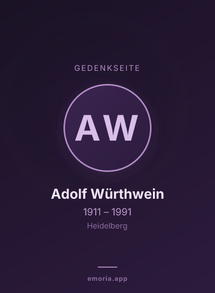 Gedenkportrait von Adolf Würthwein