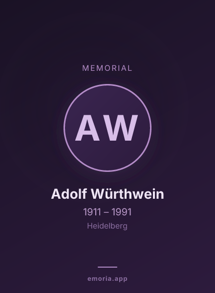 Memorial portrait of Adolf Würthwein