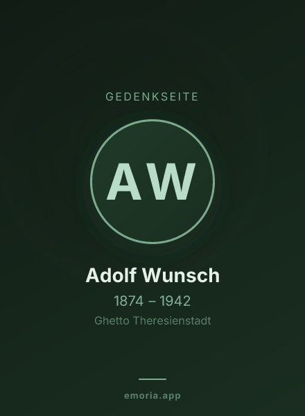 Gedenkportrait von Adolf Wunsch
