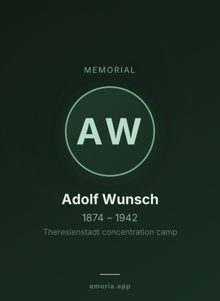 Memorial portrait of Adolf Wunsch