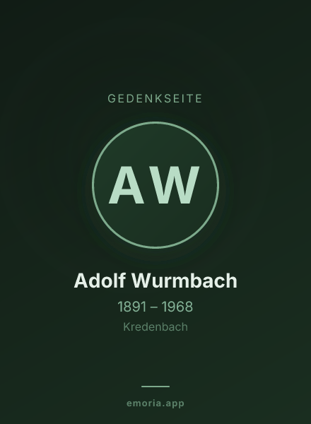 Gedenkportrait von Adolf Wurmbach