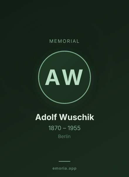 Memorial portrait of Adolf Wuschik
