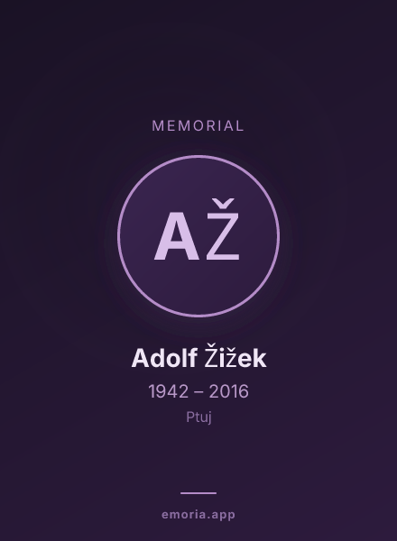 Memorial portrait of Adolf Žižek