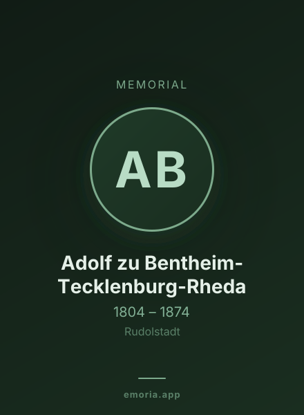 Memorial portrait of Adolf zu Bentheim-Tecklenburg-Rheda