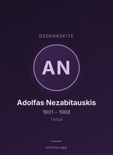 Gedenkportrait von Adolfas Nezabitauskis