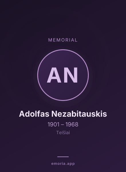 Memorial portrait of Adolfas Nezabitauskis
