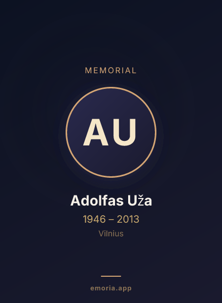 Memorial portrait of Adolfas Uža