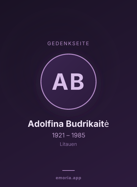 Gedenkportrait von Adolfina Budrikaitė