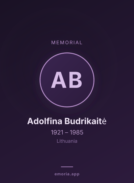 Memorial portrait of Adolfina Budrikaitė