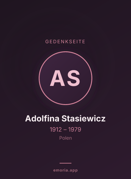Gedenkportrait von Adolfina Stasiewicz