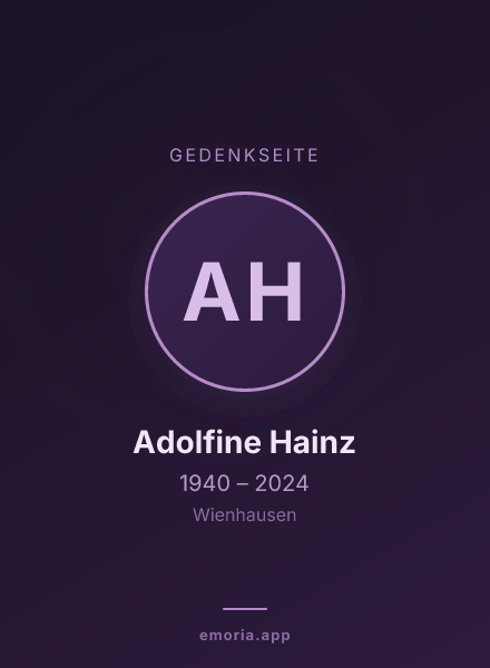Gedenkportrait von Adolfine Hainz