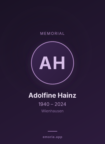 Memorial portrait of Adolfine Hainz