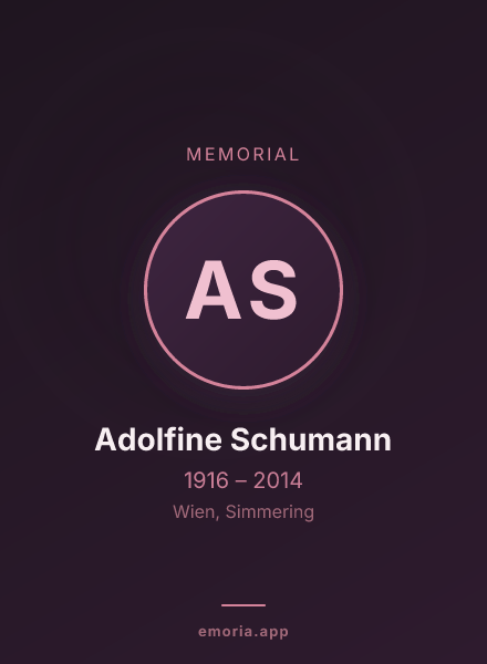 Memorial portrait of Adolfine Schumann