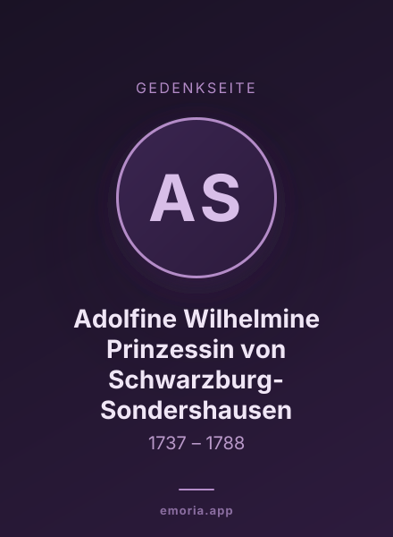 Gedenkportrait von Adolfine Wilhelmine Prinzessin von Schwarzburg-Sondershausen