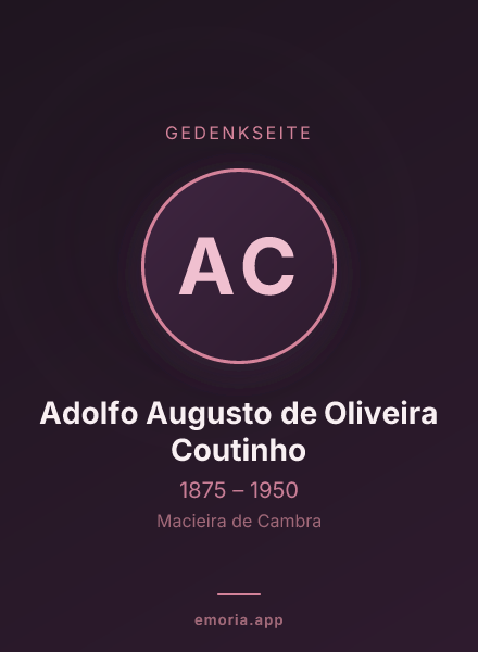 Gedenkportrait von Adolfo Augusto de Oliveira Coutinho