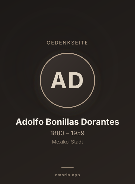 Gedenkportrait von Adolfo Bonillas Dorantes