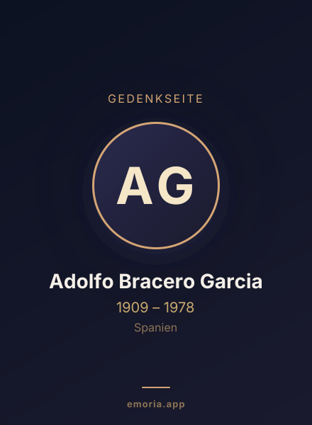 Gedenkportrait von Adolfo Bracero Garcia
