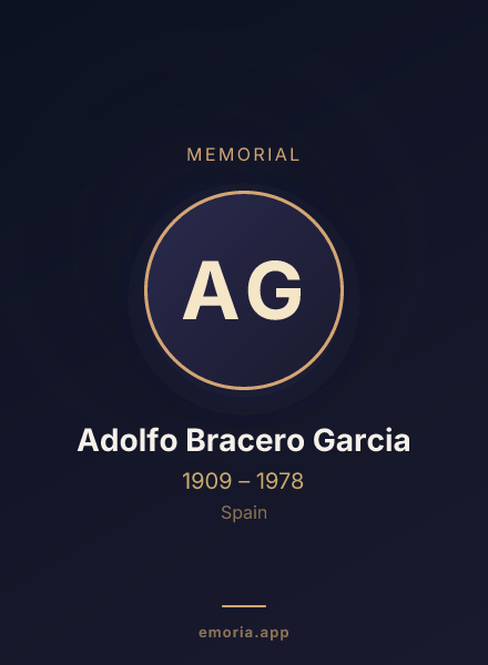 Memorial portrait of Adolfo Bracero Garcia