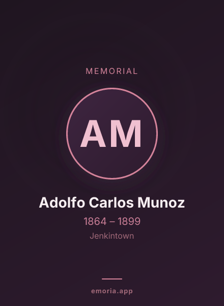 Memorial portrait of Adolfo Carlos Munoz