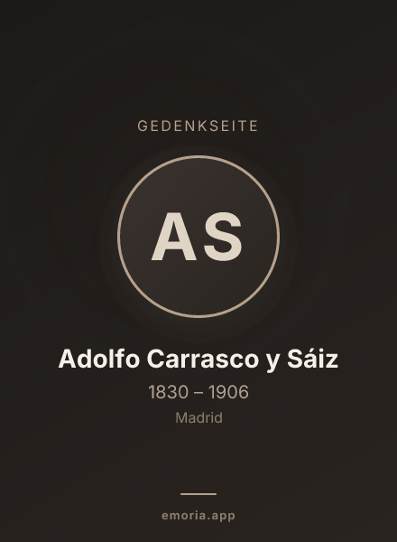 Gedenkportrait von Adolfo Carrasco y Sáiz