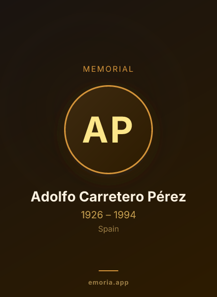 Memorial portrait of Adolfo Carretero Pérez