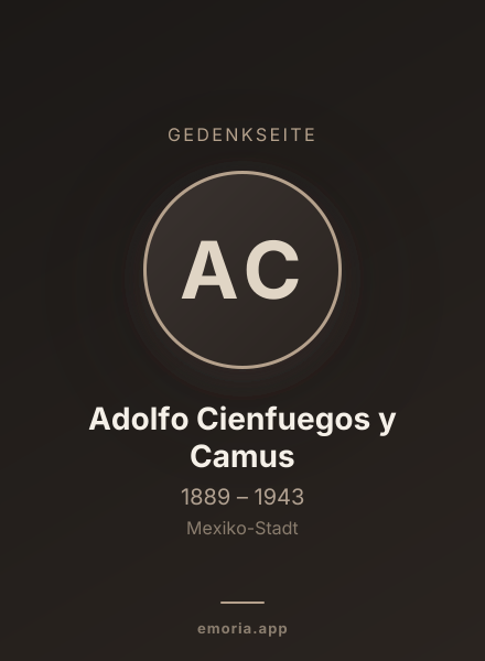 Gedenkportrait von Adolfo Cienfuegos y Camus