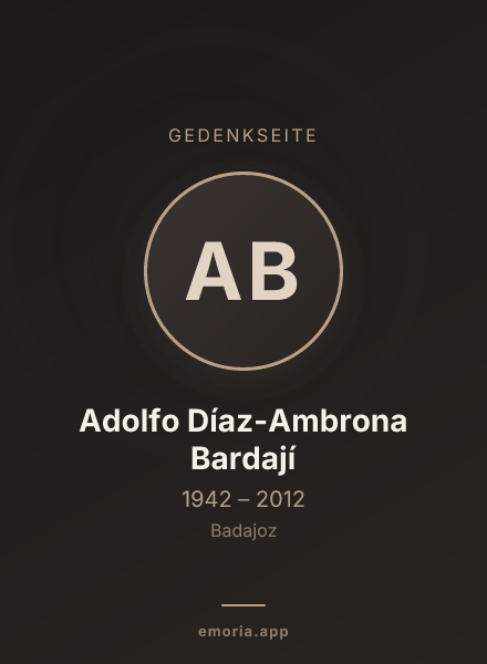 Gedenkportrait von Adolfo Díaz-Ambrona Bardají
