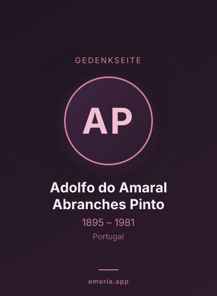 Gedenkportrait von Adolfo do Amaral Abranches Pinto