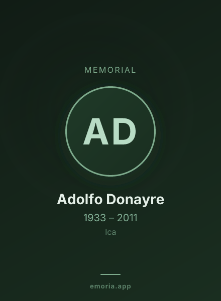Memorial portrait of Adolfo Donayre