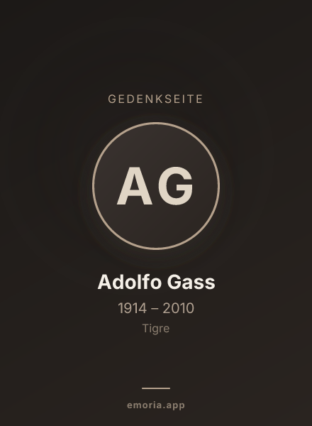 Gedenkportrait von Adolfo Gass