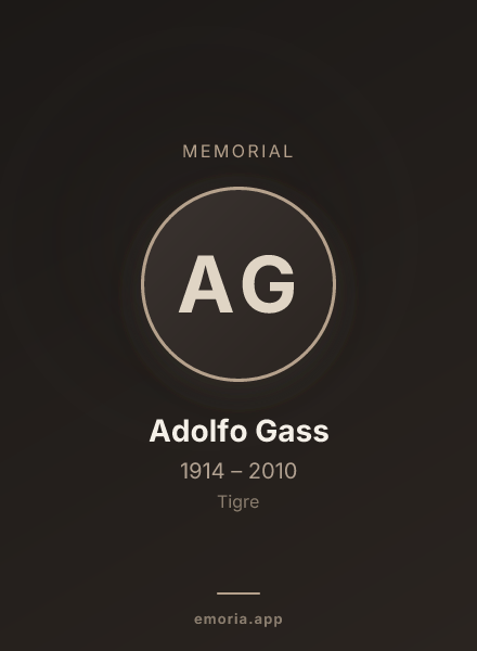 Memorial portrait of Adolfo Gass
