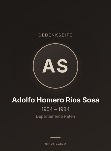 Gedenkportrait von Adolfo Homero Ríos Sosa