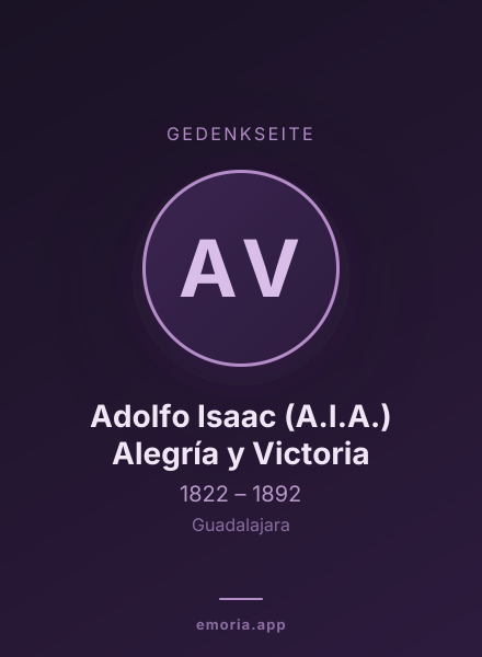Gedenkportrait von Adolfo Isaac (A.I.A.) Alegría y Victoria