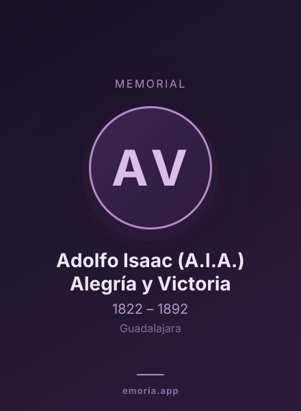 Memorial portrait of Adolfo Isaac (A.I.A.) Alegría y Victoria