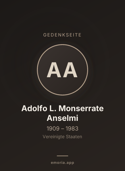 Gedenkportrait von Adolfo L. Monserrate Anselmi