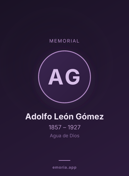 Memorial portrait of Adolfo León Gómez