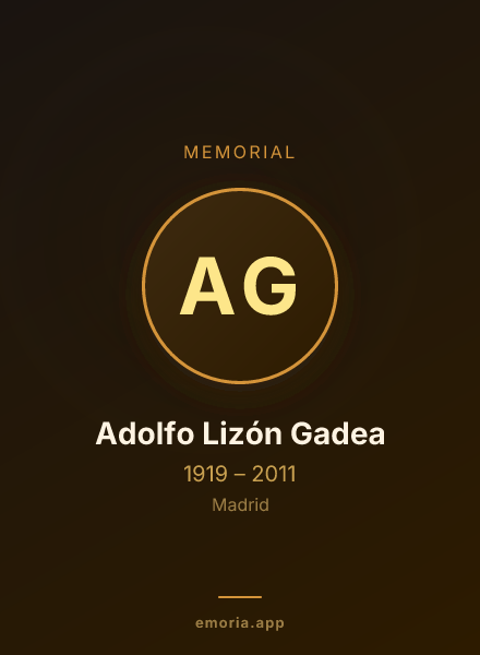 Memorial portrait of Adolfo Lizón Gadea