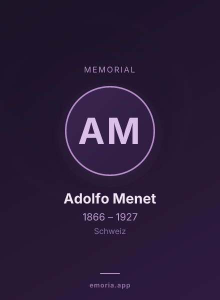 Memorial portrait of Adolfo Menet
